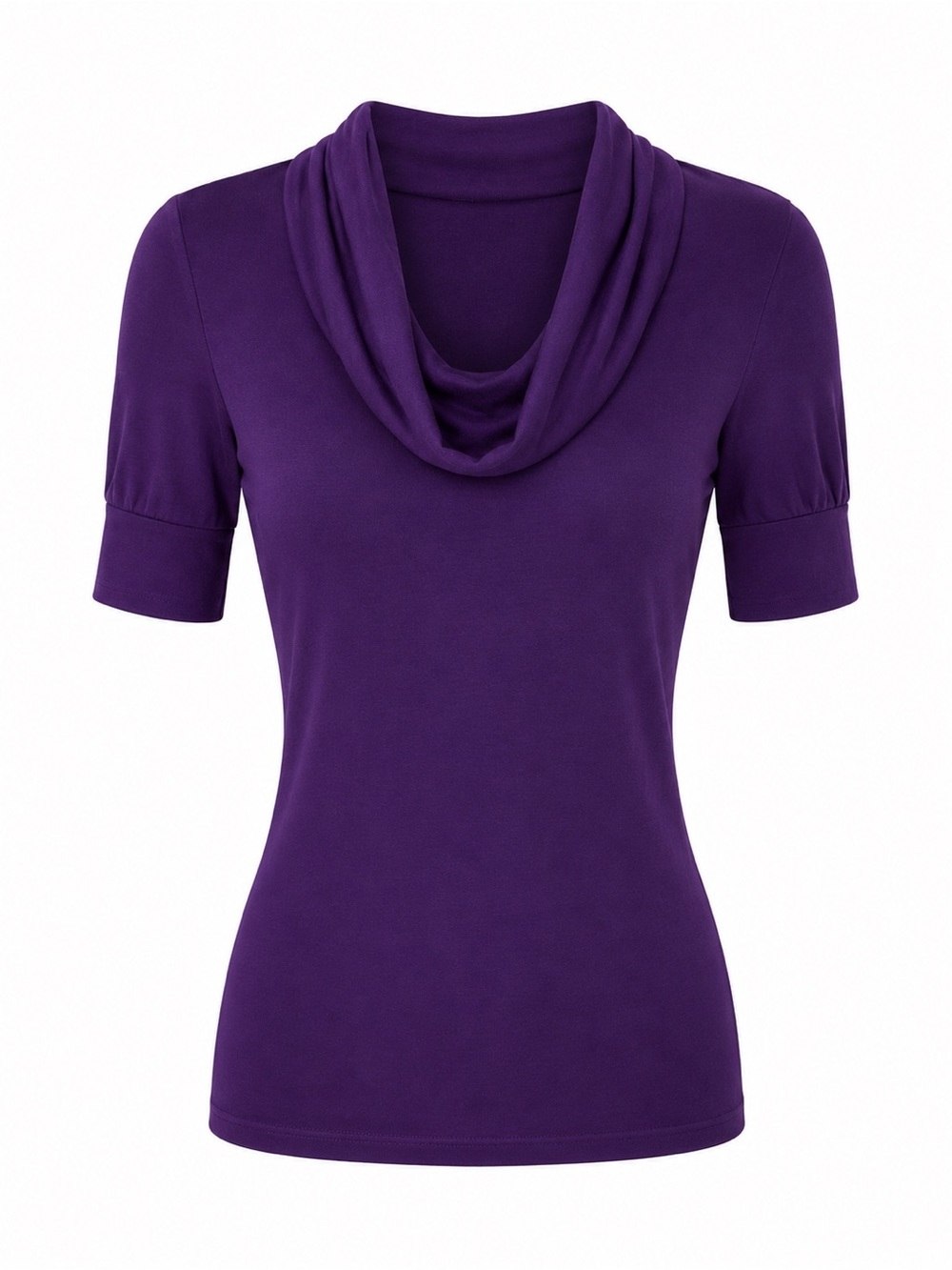 XT PURPLE COWL NECK SHORT SLEEVE TOP